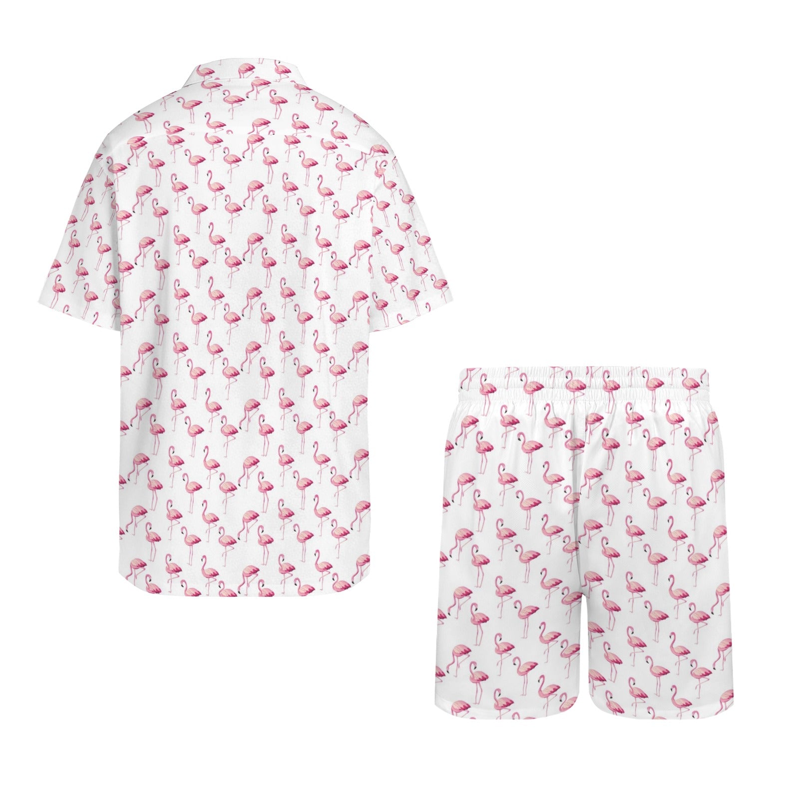 Flamingos Men's Hawaiian Shirt & Shorts Set Men's Hawaiian Shirt & Shorts Set animal Printed Offshore