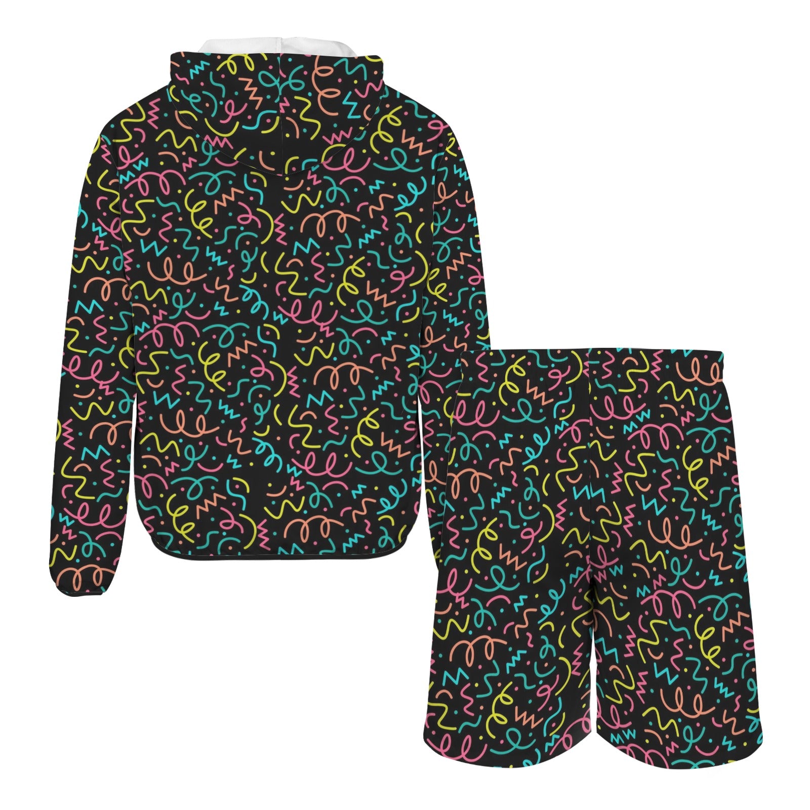 Squiggle Time Men's Lightweight Sun Hoodie & Shorts Set Men's Lightweight Sun Hoodie & Shorts Printed Offshore