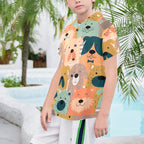 Lots Of Dogs Senior Kids Hawaiian Shirt Senior Kids Hawaiian Shirt 8-15 animal Printed Offshore
