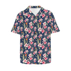 Dark Hawaiian Floral Men's Hawaiian Shirt (Model T87)