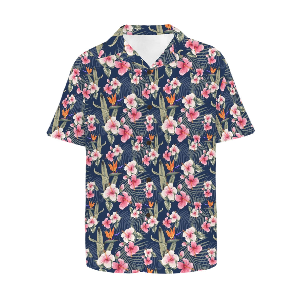 Dark Hawaiian Floral Men's Hawaiian Shirt (Model T87)