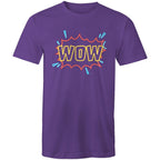 Wow, Comic Book - Mens T-Shirt Purple Mens T-shirt comic Printed In Australia