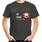 Hi Santa, I've Been Good - Kids Youth T-Shirt Charcoal Kids Christmas T-shirt Christmas Printed In Australia