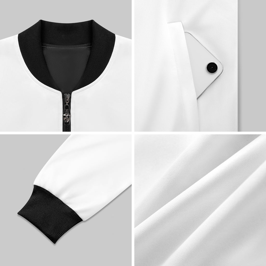 Rubber Ducks On Dark Men's Casual Zip‑Up Bomber Jacket