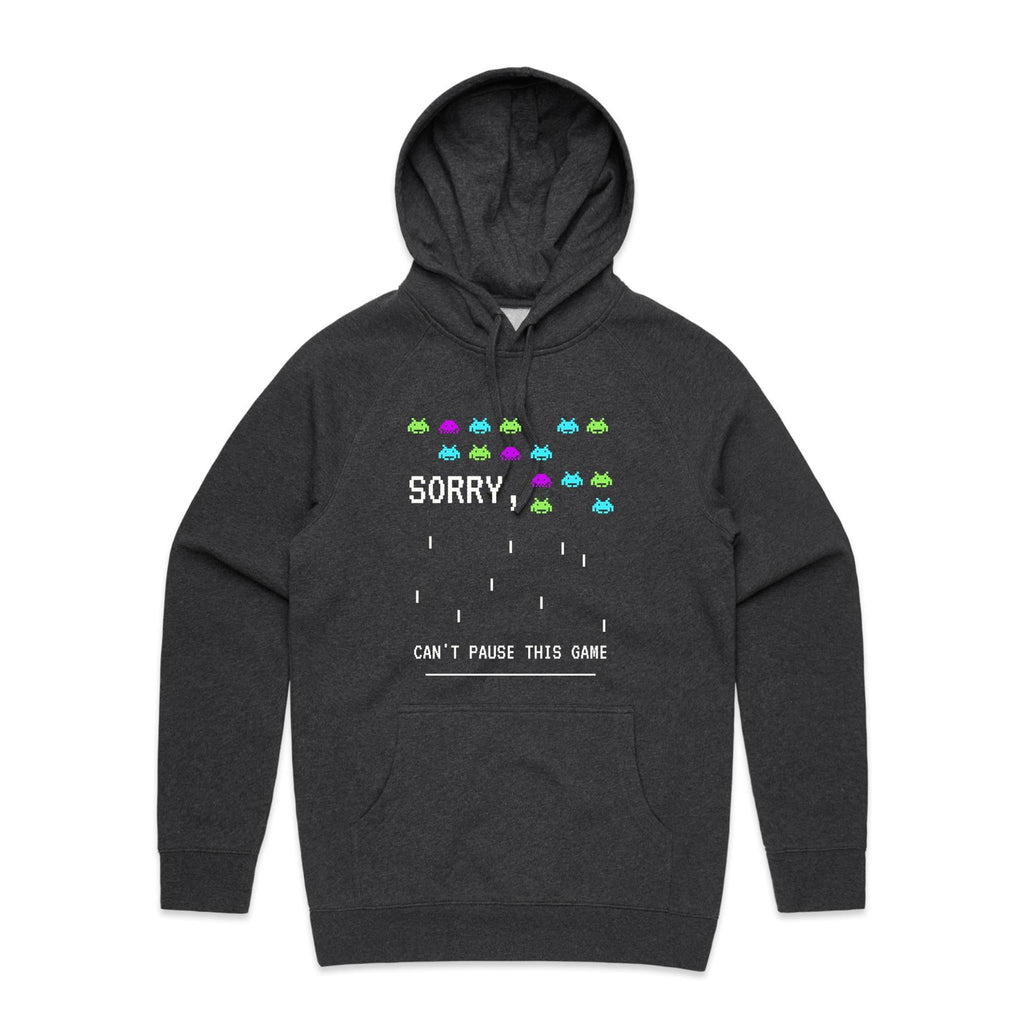 Sorry, Can't Pause This Game - Mens Hoodie Asphalt Marle Mens Hoodie Games Printed In Australia