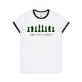 Are You Game, Chess - Women's Ringer Tee White Black Womens Ringer T-shirt Chess Games Printed In Australia