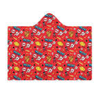 Red Comic Book Kids Hooded Blanket 100cm x 130cm Kids Hooded Blanket comic Printed Offshore