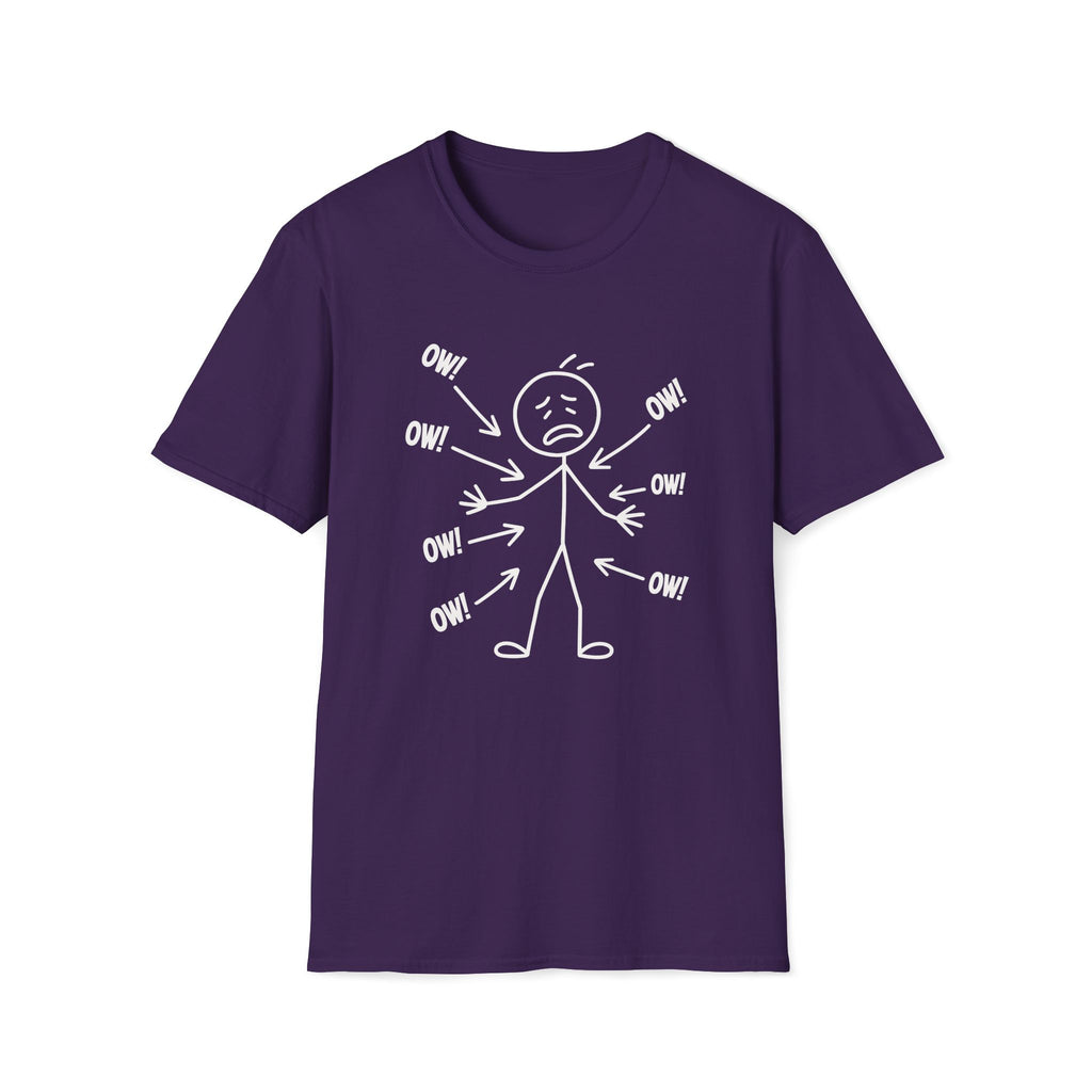 Ow! Everything Hurts Stick Figure Unisex T-Shirt Unisex Adult T-shirt Globally Fulfilled
