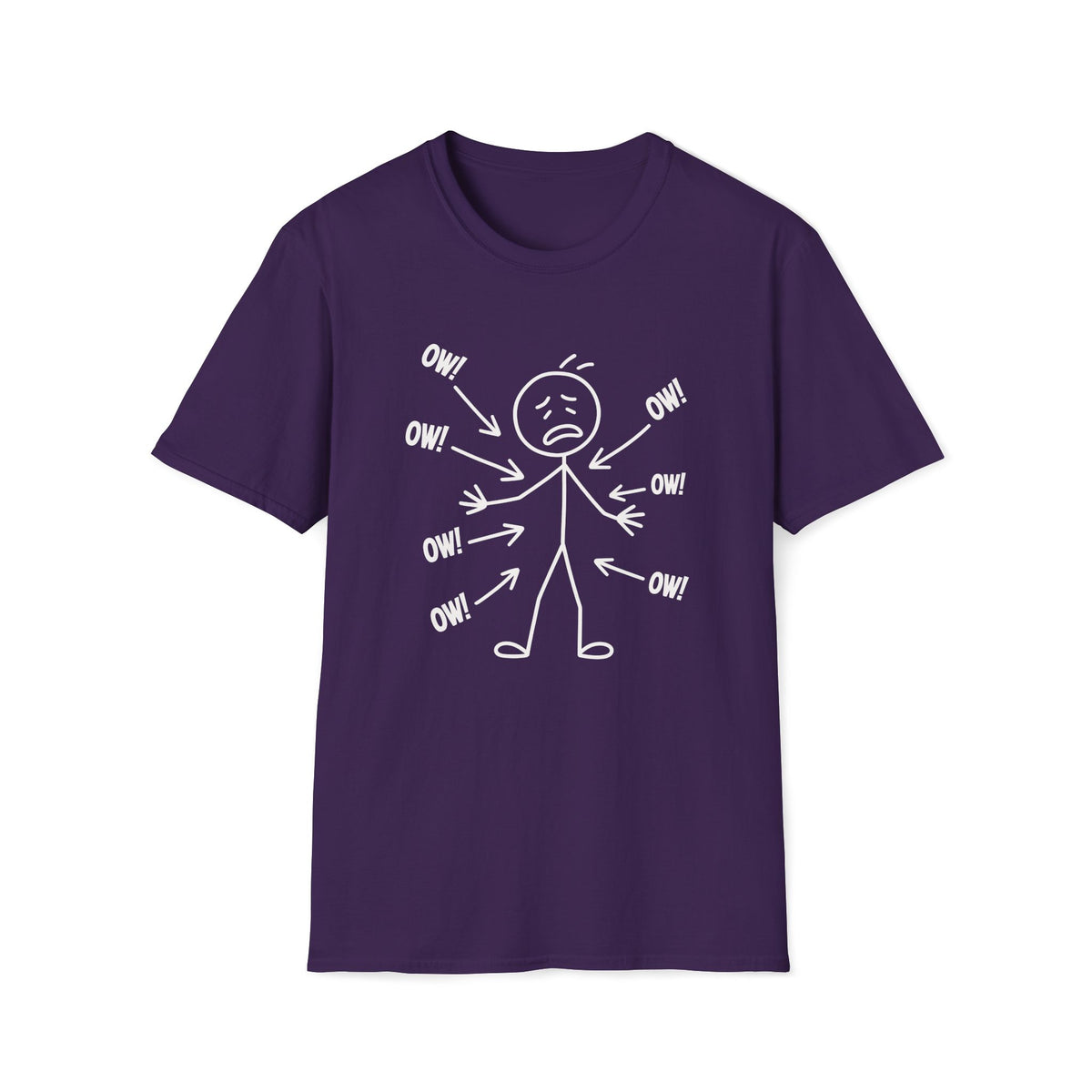Ow! Everything Hurts Stick Figure Unisex T-Shirt Unisex Adult T-shirt Globally Fulfilled