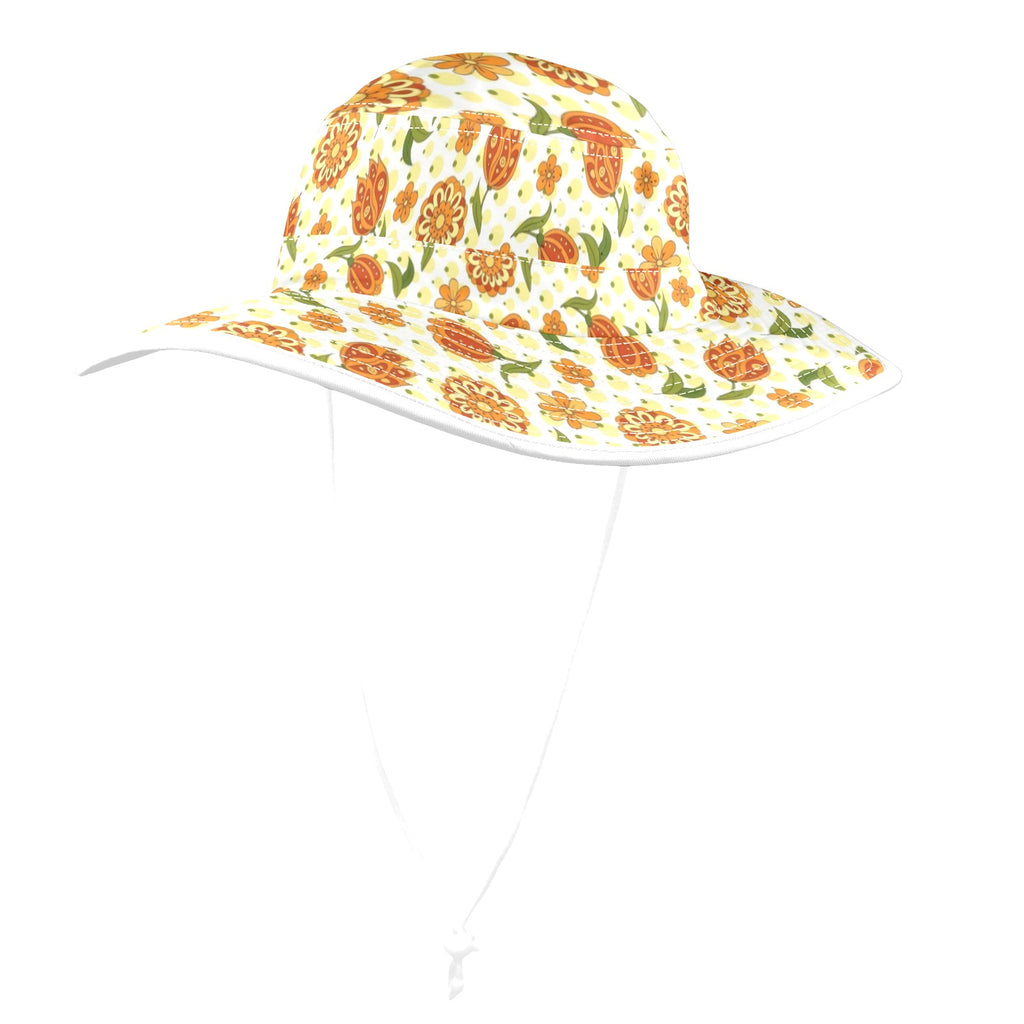 Graphic Floral Wide Brim Bucket Hat Wide Brim Bucket Hat Plants Printed Offshore