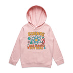 Science, Like Magic But Real - Kids Hoodie Pink Kids Hoodie Printed In Australia Science