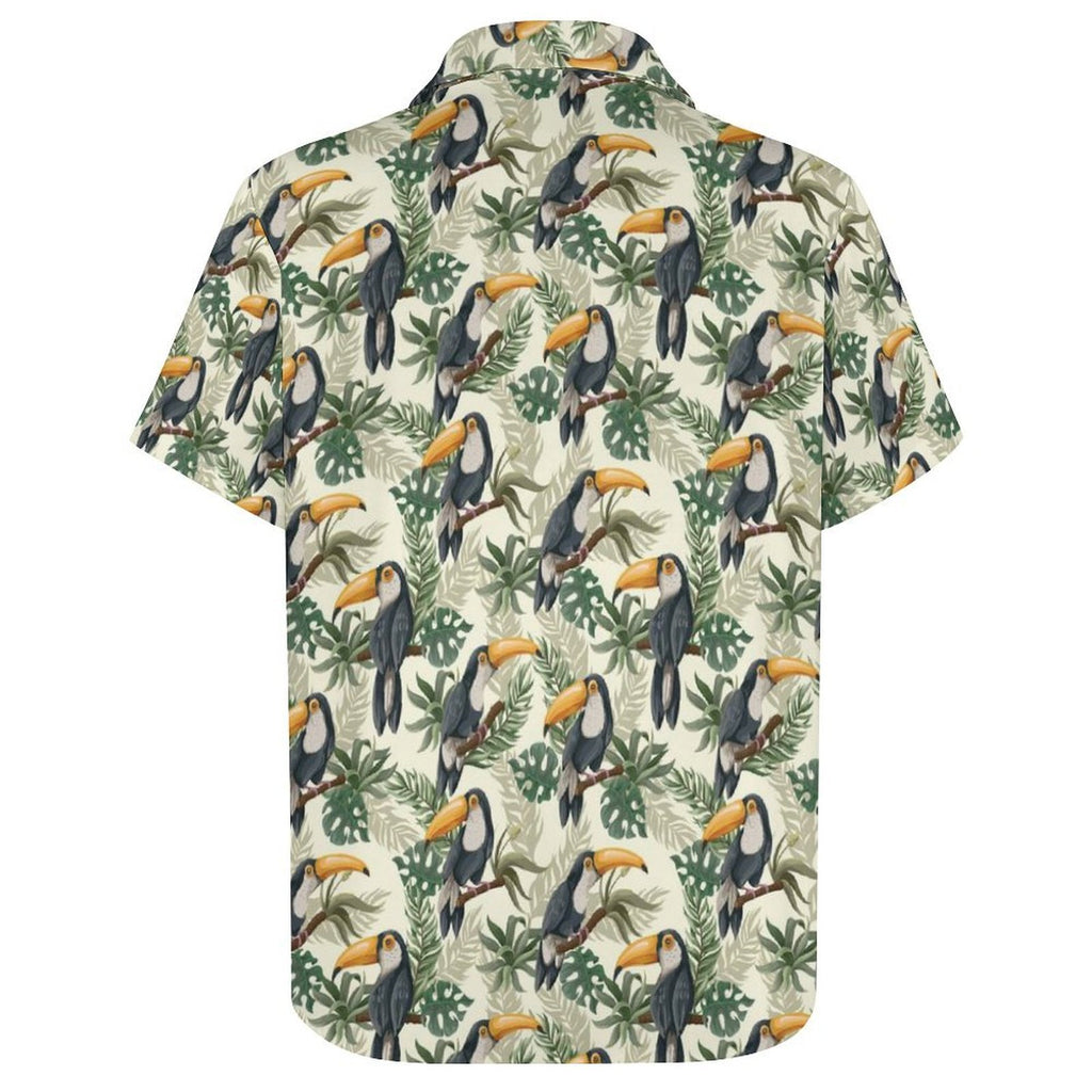 Toucan Jungle Women's Collared Pocketless Short Sleeve Shirt