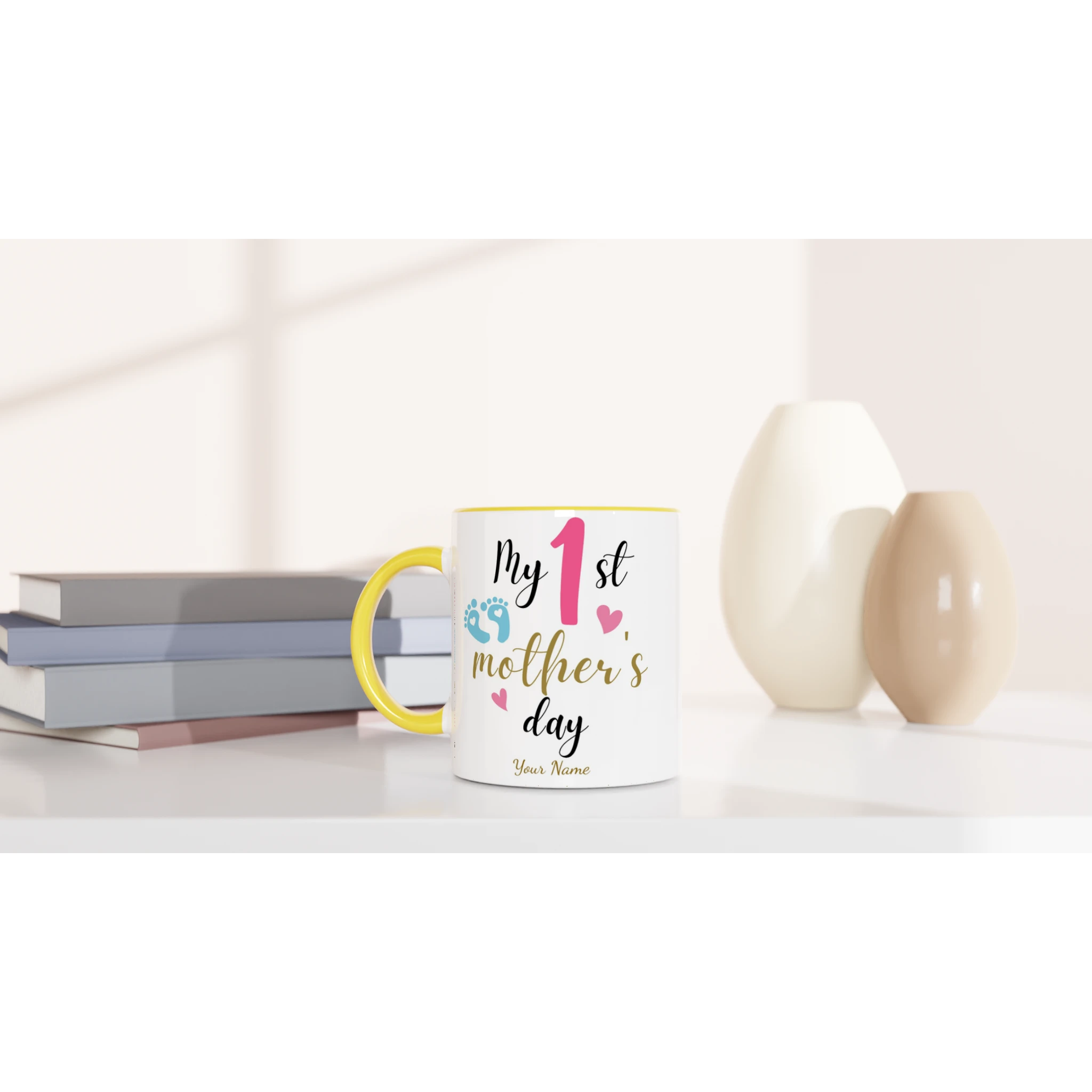 Personalised - My First Mother's Day - 11oz Ceramic Mug Personalised 11oz Mug customise Globally Fulfilled Mum personalise