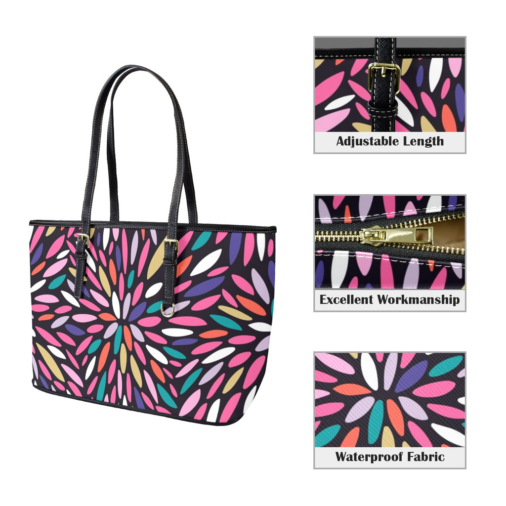 Colour Burst - Leather Tote Bag-Large