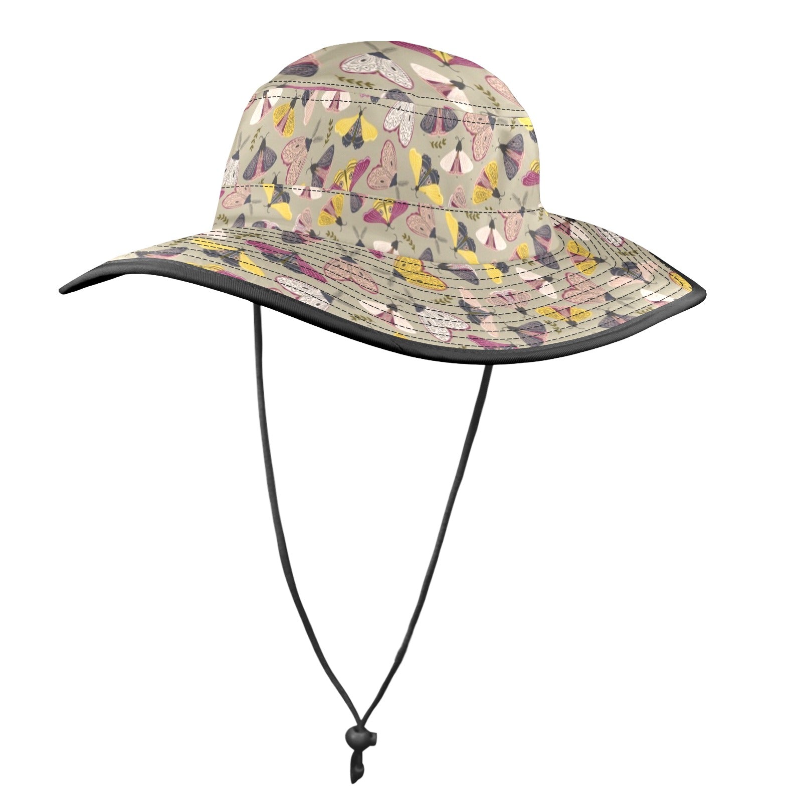 Pretty Moths Wide Brim Bucket Hat Wide Brim Bucket Hat animal Printed Offshore