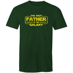 The Best Father In The Galaxy - Mens T-Shirt Forest Green Mens T-shirt Dad Printed In Australia