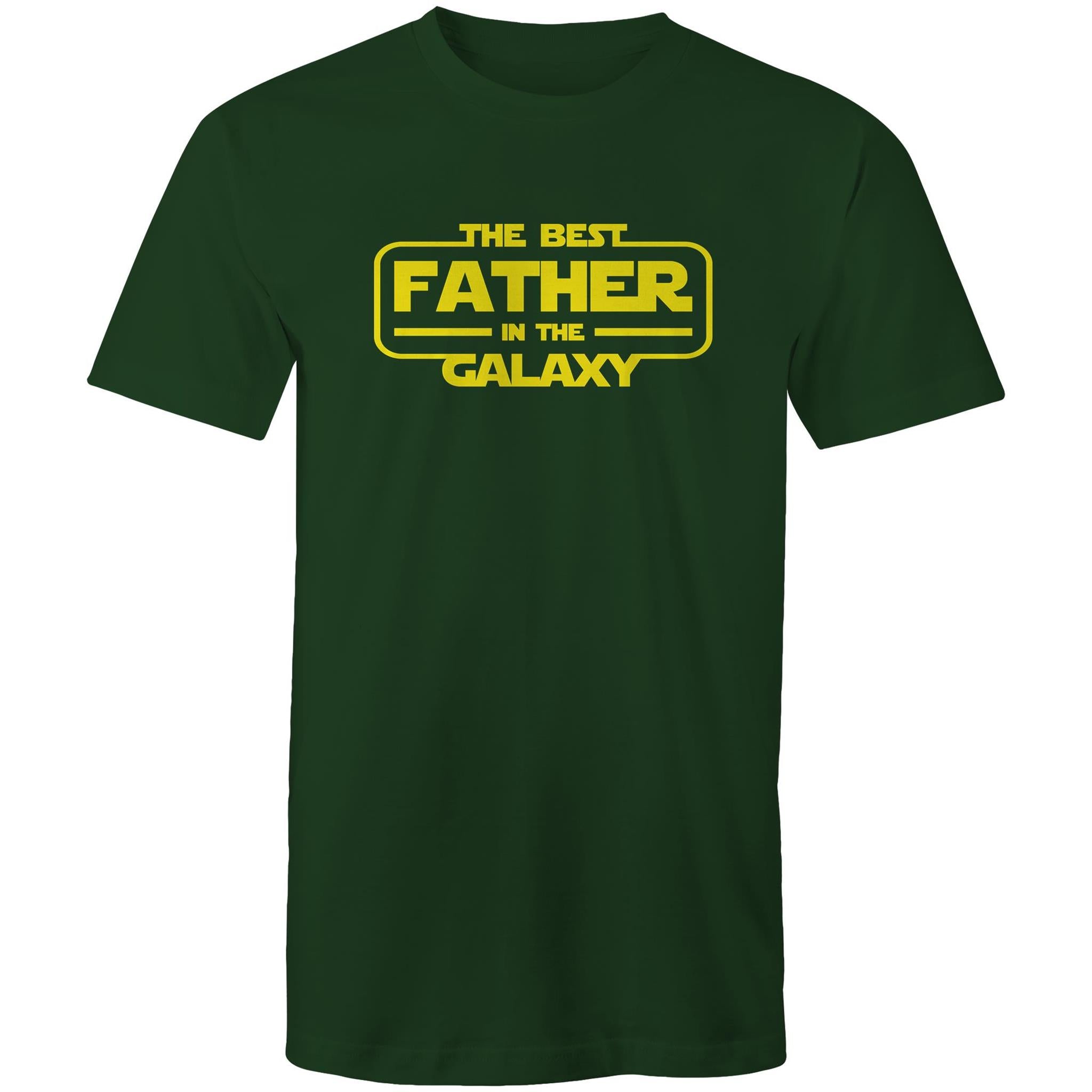 The Best Father In The Galaxy - Mens T-Shirt Forest Green Mens T-shirt Dad Printed In Australia