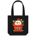 Chicken Pot Pi Canvas Tote Bag Black One Size Tote Bag animal Maths Printed In Australia