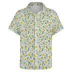 Delicate Frangipani - Women's Short-Sleeve Button Up Shirt