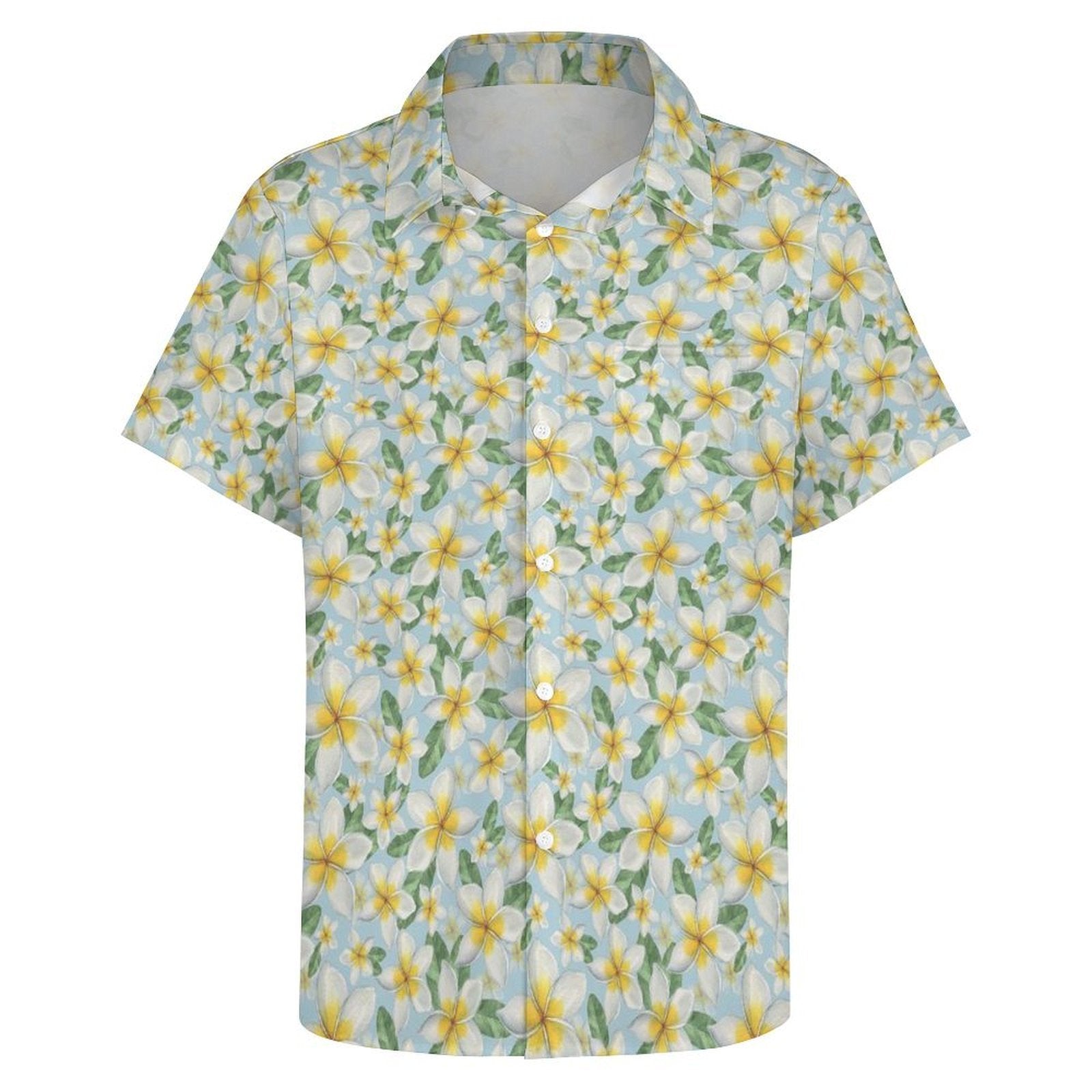 Delicate Frangipani - Women's Short-Sleeve Button Up Shirt