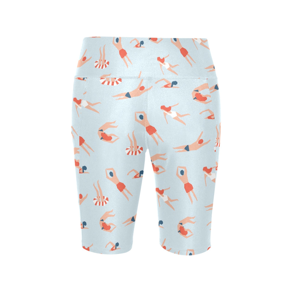 Summer Swim Women's Bike Shorts With Side Pockets Women's Bike Shorts Printed Offshore Summer