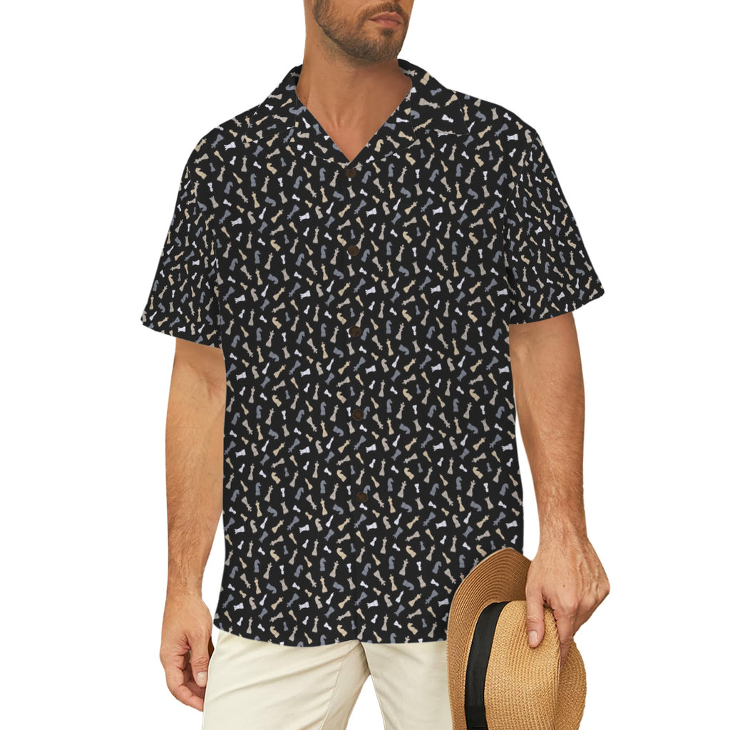 Chess Pattern 2 Men's Short Sleeve Hawaiian Shirt Men's Hawaiian Shirt (New) Chess Games Printed Offshore
