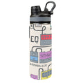 Guitar Pedals Insulated Water Bottle with Dual-Use Lid (18oz) One Size Insulated Water Bottle with Dual-Use Lid (18oz) Music Printed Offshore