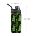 Christmas Trees Kids Water Bottle with Chug Lid (12 oz) One Size Kids Water Bottle with Chug Lid Christmas Printed Offshore