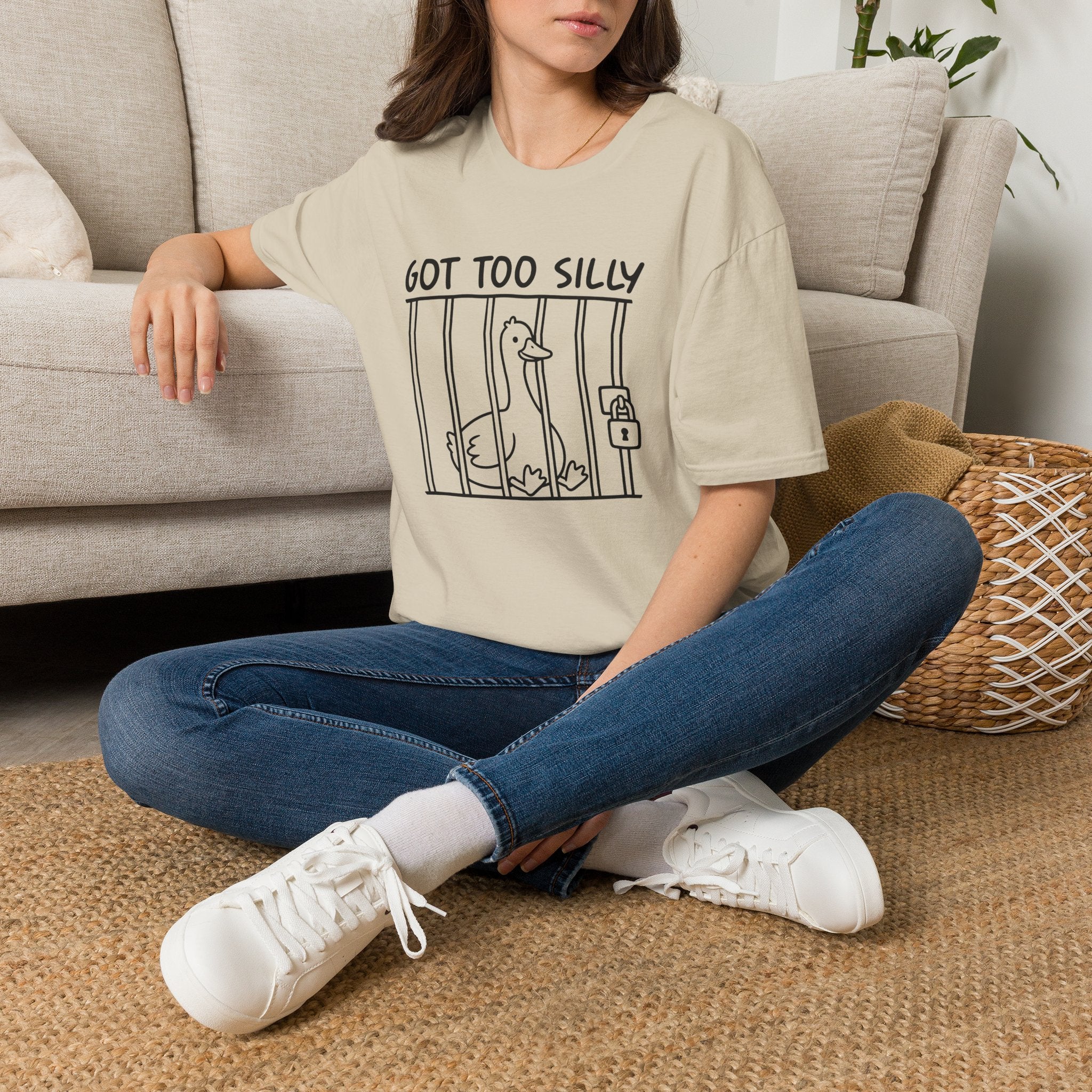 Got Too Silly Goose Unisex T-Shirt Sand Unisex Adult T-shirt animal Globally Fulfilled