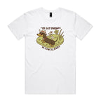 Dachshund, I've Got Friends In Low Places Men's AS Colour T-shirt White Mens T-shirt animal Printed In Australia