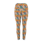 Happy Retro Flowers - Women's High Waist Pockets Yoga Leggings