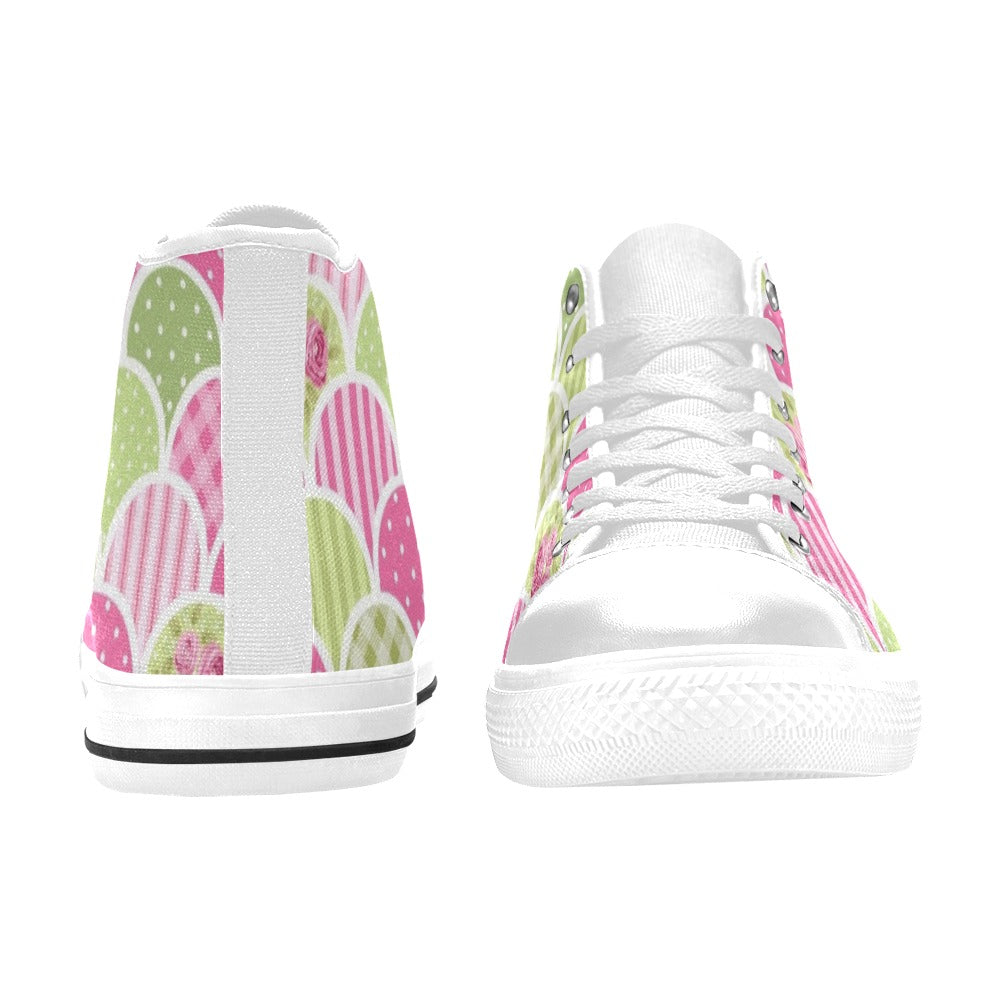Floral Tabs - Women's High Top Canvas Shoes Womens Classic High Top Shoes Plants Printed Offshore