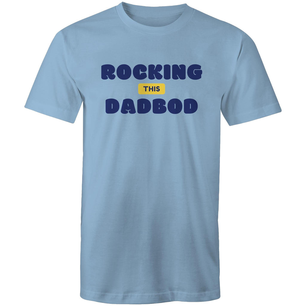 Rocking This DadBod - Mens T-Shirt Carolina Blue Mens T-shirt Dad Printed In Australia