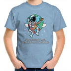 Astronaut, All We Need Is Love, Peace And A Little Space - Kids Youth T-Shirt Carolina Blue Kids Youth T-shirt Music Printed In Australia Space