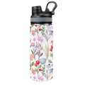 Floral Watercolour Insulated Water Bottle with Dual-Use Lid (18oz) One Size Insulated Water Bottle with Dual-Use Lid (18oz) Plants Printed Offshore