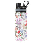 Floral Watercolour - Insulated Water Bottle with Dual-Use Lid (18oz) One Size Insulated Water Bottle with Dual-Use Lid (18oz) Plants Printed Offshore