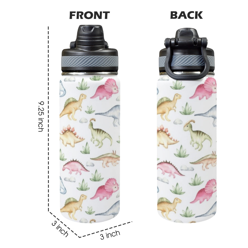 Dinosaur Garden - Insulated Water Bottle with Dual-Use Lid (18oz) Insulated Water Bottle with Dual-Use Lid (18oz) animal Printed Offshore