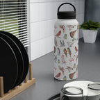 Birds Of A Feather Stainless Steel Water Bottle, Handle Lid Stainless Steel Water Bottle With Handle Lid animal Birds Globally Fulfilled