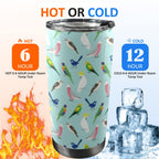 Australian Birds 20oz Mobile Tumbler with Lid (Black Lock) 20oz Travel Mug Australia Birds Printed Offshore