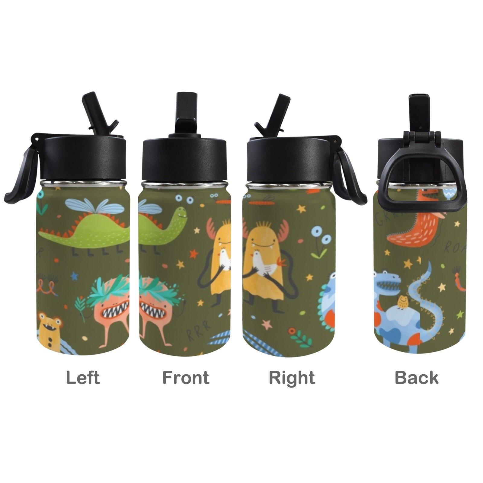 Monsters 12oz Kids Water Bottle with Straw Lid