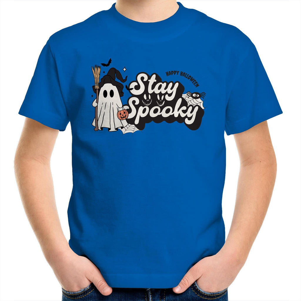 Stay Spooky, Halloween - Kids Youth T-Shirt Bright Royal Kids Youth T-shirt Halloween Printed In Australia