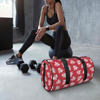 Red Retro Foliage Duffle Bag Duffle Bag Printed Offshore