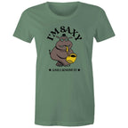I'm Saxy And I Know It, Saxophone Hippo - Womens T-shirt Sage Womens T-shirt animal Music Printed In Australia