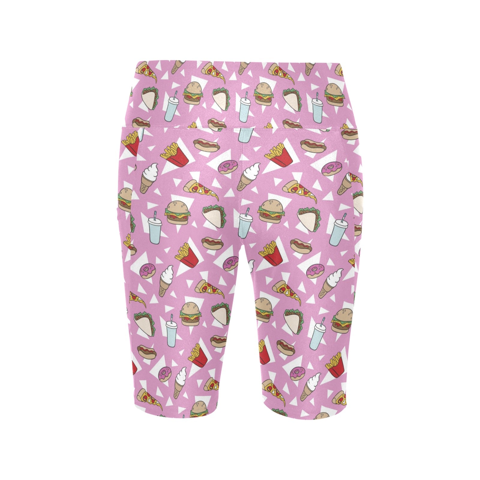 Fast Food Women's Bike Shorts With Side Pockets Women's Bike Shorts Food Printed Offshore