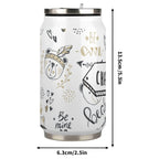 Personalised Bears 300ml Stainless Steel Can Shaped Tumbler With Straw Lid Personalised 300ml Can Shaped Tumbler animal Printed Offshore