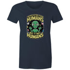 Alien, I'm Not Saying It Was Humans - Womens T-shirt Navy Womens T-shirt Printed In Australia Sci Fi