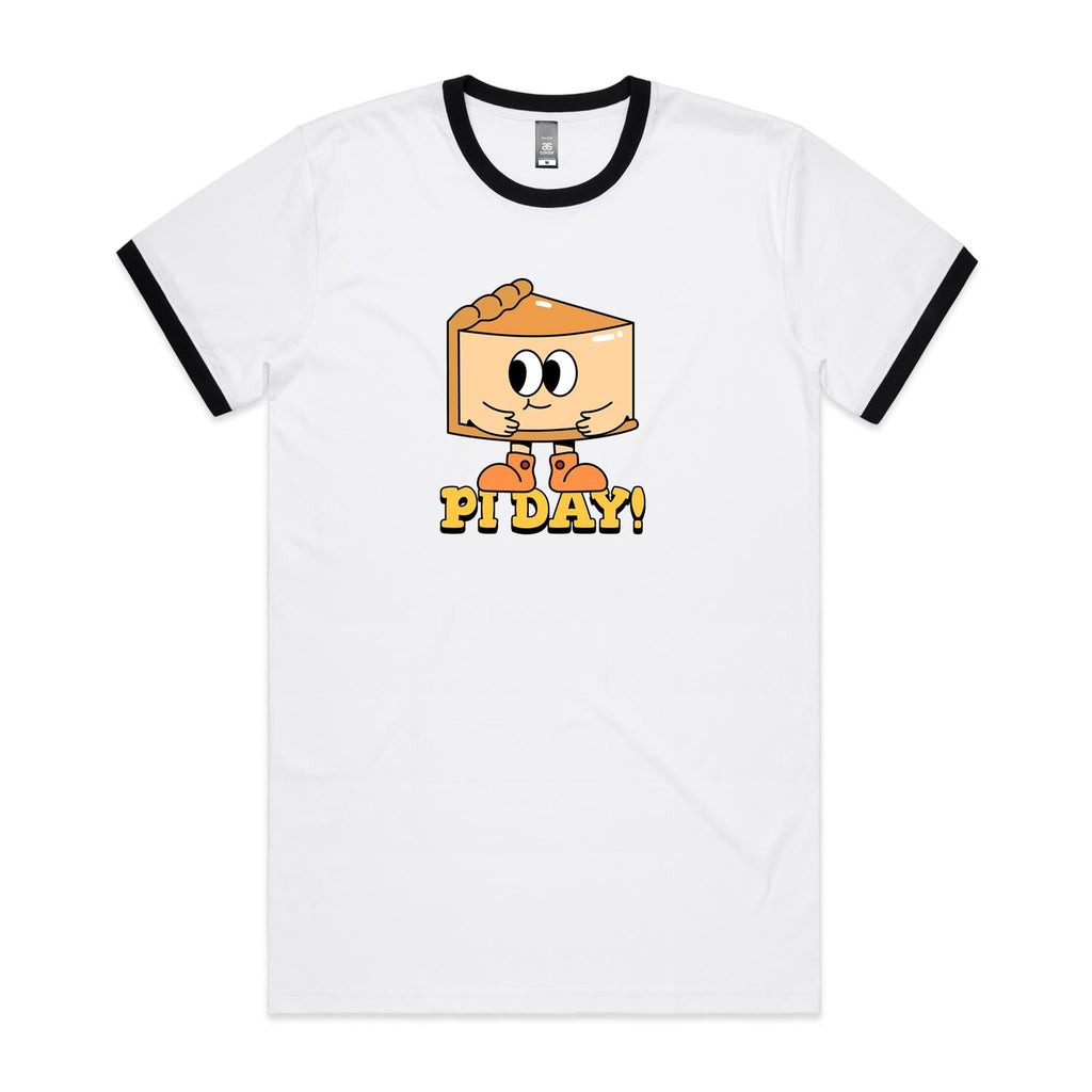 Pi Day - Staple Ringer Tee White Black Ringer T-Shirt Maths Printed In Australia Science