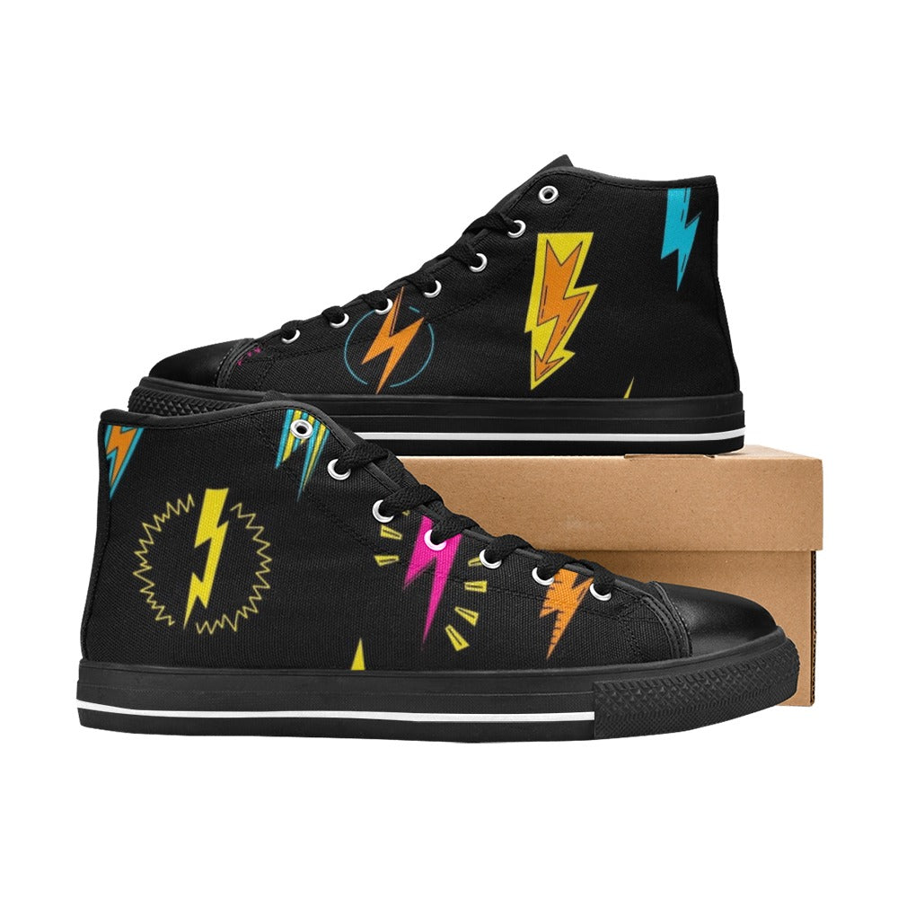 Fun Lightning - Kids High Top Canvas Shoes