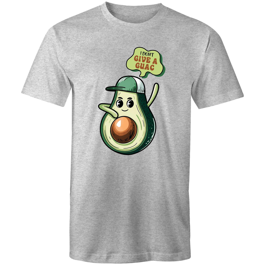 Avocado, I Don't Give A Guac - Mens T-Shirt Grey Marle Mens T-shirt Food Printed In Australia