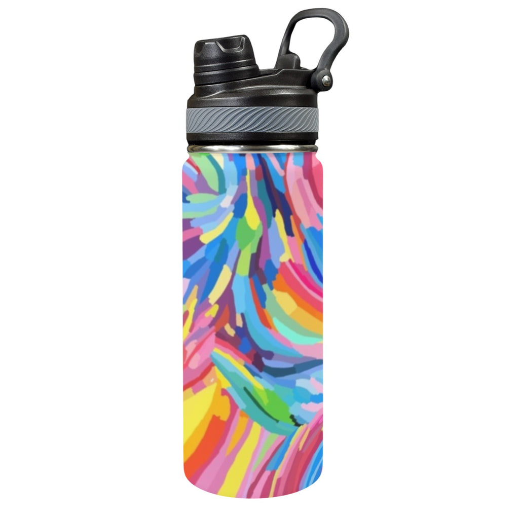 Brushstrokes - Insulated Water Bottle with Dual-Use Lid (18oz) One Size Insulated Water Bottle with Dual-Use Lid (18oz) Printed Offshore